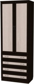 Шкаф 2-х дверный 103 со штангой, цвет Венге в Курске
