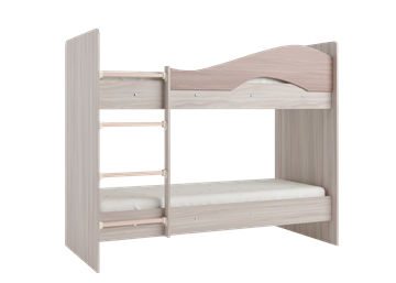 Кровать 2-ярусная Мая на щитах со шкафом и ящиками, корпус Шимо светлый, фасад Шимо темный в Курске - предосмотр 3