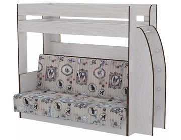 Двухъярусная кровать Омега-17 с диваном (Ясень анкор) в Курске
