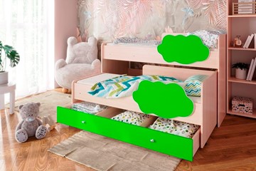 Детская двухэтажная кровать Соник 1.6 с ящиком, Лайм в Курске