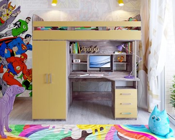 Детская кровать-шкаф Аракс, каркас Бетон, фасад Зира в Курске
