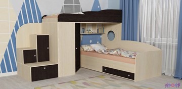 Детская кровать-шкаф Кадет-2, корпус Дуб, фасад Венге в Курске
