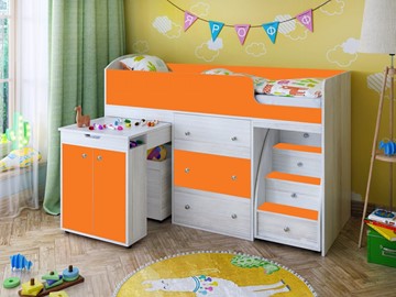 Детская кровать-шкаф Малыш 1600, корпус Винтерберг, фасад Оранжевый в Курске