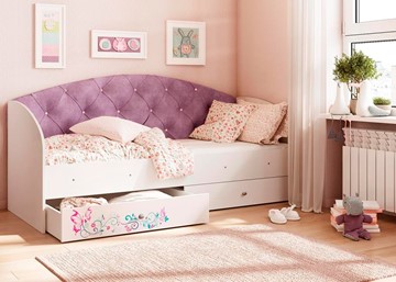 Односпальная детская кровать Эльза без бортика, Фиолетовый (латы) в Курске