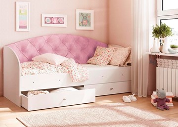 Кровать детская односпальная ТМК Эльза без бортика, Розовый (латы) в Курске