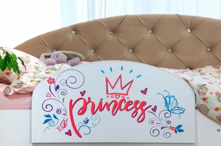 Детская кровать односпальная Эльза с бортиком, Фиолетовый (латы) в Курске - изображение 2
