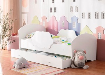 Детская кровать ТМК Тучка с ящиком, корпус Белый, фасад Белый в Курске