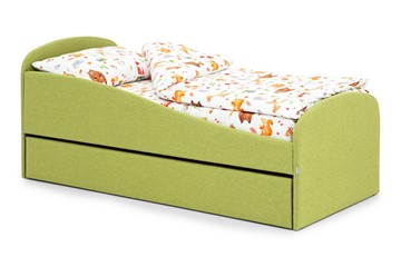 Кровать с ящиком Letmo авокадо (рогожка) в Курске