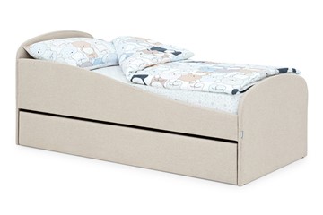 Кровать в детскую с ящиком Letmo карамель (рогожка) в Курске - предосмотр