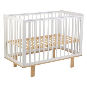 Кровать для новорожденных серия 3400 POLINI Kids Simple 340 Белый / Натуральный в Курске