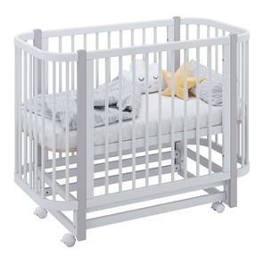Кроватка детская POLINI Kids Simple 350 Белый / Серый в Курске - предосмотр
