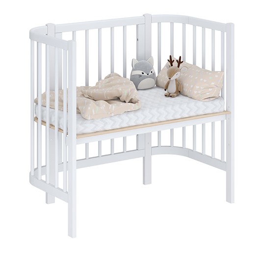 Кроватка детская приставная POLINI Kids Simple 105 Белый в Курске - изображение 1