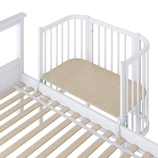 Кроватка детская приставная POLINI Kids Simple 105 Белый в Курске - изображение 2