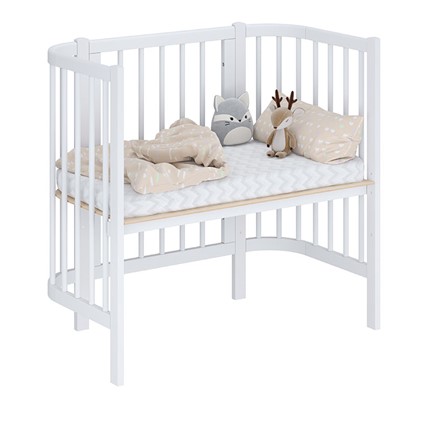 Кроватка детская приставная POLINI Kids Simple 105 Белый в Курске - изображение