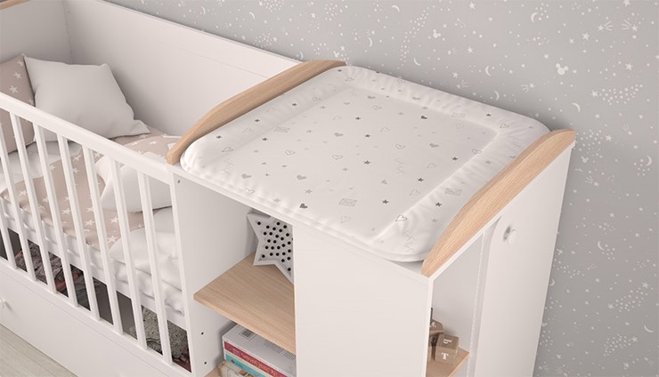 Детская кровать с комодом POLINI Kids Ameli 800 Белый / Дуб пастельный, серия AMELI в Курске - изображение 4