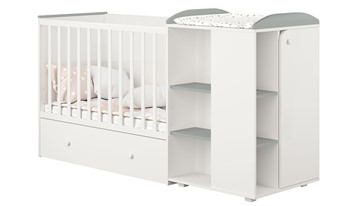 Многофункциональная кровать с комодом POLINI Kids Ameli 800 Белый / Серый, серия AMELI в Курске - предосмотр 1