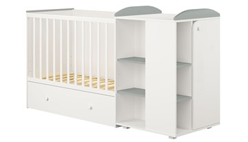 Детская кровать-шкаф с комодом POLINI Kids Ameli 800 Белый / Серый, серия AMELI в Курске