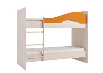 Детская 2-ярусная кровать Мая на щитах, корпус Млечный дуб, фасад Оранжевый в Курске