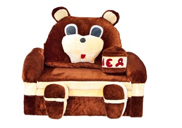 Диван детский Медведь с подушкой, ширина 120 см в Курске