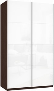 Шкаф 2-х дверный Прайм (Белое стекло/Белое стекло) 1200x570x2300, венге в Курске