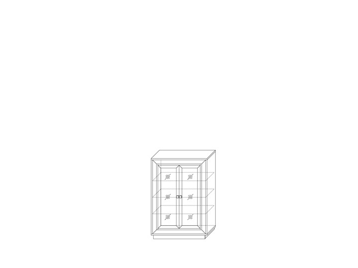 шкаф 2-х дверный (2 стеклодвери) низкий Прато 998, Ясень светлый \ жемчуг в Курске - изображение 1