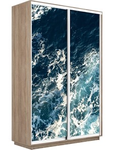 Шкаф 2-створчатый Экспресс 1400x600x2400, Морские волны/дуб сонома в Курске