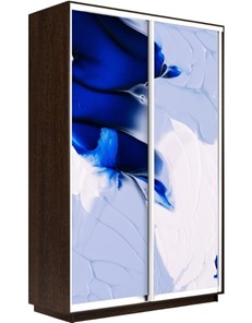 Шкаф Экспресс 1600x450x2200, Абстракция бело-голубая/венге в Курске