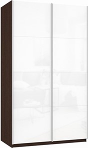 Шкаф 2-дверный Прайм (Белое стекло/Белое стекло) 1600x570x2300, венге в Курске