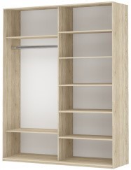 Шкаф Прайм (Зеркало/Белое стекло) 1400x570x2300, венге в Курске - изображение 1