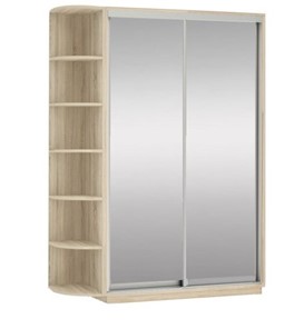 Шкаф 2-створчатый Экспресс (2 зеркала), со стеллажом 1900x600x2400, дуб сонома в Курске