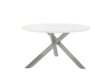 Круглый стол Триада-15Д, Металлик/Белый в Курске