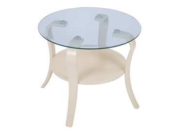 Круглый столик Аннет (бежевый-стекло прозрачное) в Курске