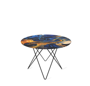 Круглый столик SHT-TU37 / SHT-TT32 60 стекло/МДФ (синий сапфир/черный муар) в Курске