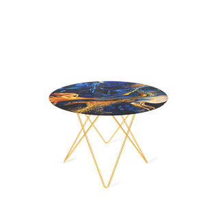 Круглый столик SHT-TU37 / SHT-TT32 60 стекло/МДФ (синий сапфир/золото) в Курске