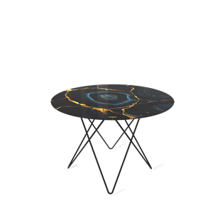 Круглый столик SHT-TU37 / SHT-TT32 60 стекло/МДФ (титановый кварц/черный муар) в Курске