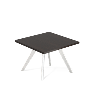 Квадратный столик SHT-S39 / SHT-TT 60/60 ЛДСП (венге луизиана/белый/патина серебро) в Курске