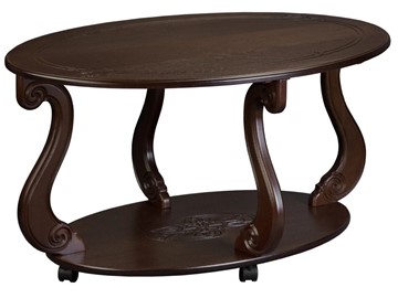Овальный столик Овация-М на колесах (темно-коричневый) в Курске