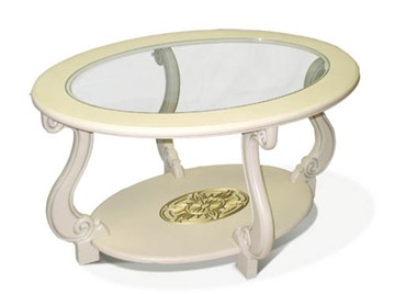 Стеклянный столик Овация-С, слоновая кость в Курске
