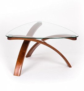 Стеклянный столик Гурон-3 с каркасом цвета Вишня в Курске