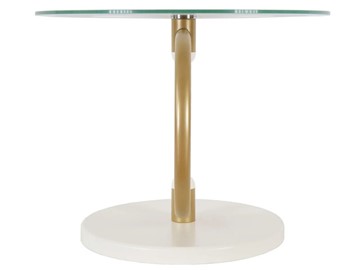 Стеклянный столик в гостиную Дуэт 13Н (золото-слоновая кость-прозрачное) в Курске