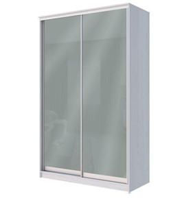 Шкаф 2-х дверный Хит-22-14-22 с цветным стеклом, средне-серый 074, Ясень анкор светлый в Курске