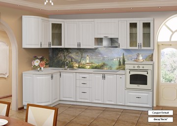 Модульная кухня Веста 1330х2800, цвет Сандал белый в Курске - предосмотр