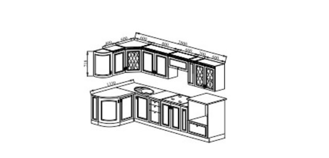 Модульная кухня Веста 1330х2800, цвет Сандал белый в Курске - изображение 2