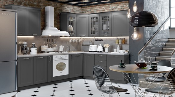 Угловой кухонный гарнитур Одри №2 (Серый) в Курске - изображение