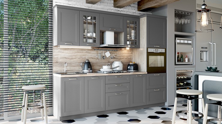 Угловой кухонный гарнитур Одри №2 (Серый) в Курске - изображение 2