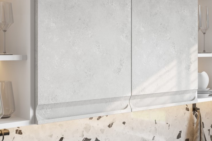 Угловой кухонный гарнитур Вельвет, бетон графит/бетон снежный в Курске - изображение 4