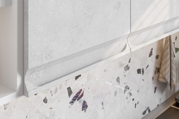 Угловой кухонный гарнитур Вельвет, бетон графит/бетон снежный в Курске - предосмотр 5