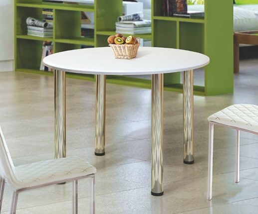 Кухонный обеденный стол Круглый 900 на металлических опорах в Курске - изображение