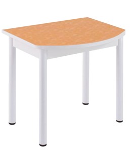 Кухонный пристенный стол НСПГ-02 ПЛ1, цветы манго/белое ЛДСП/36 прямые трубки крашеные белый в Курске