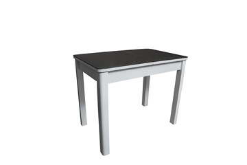 Кухонный раздвижной стол Айсберг-2СТ белое/черное/прямые массив в Курске - предосмотр